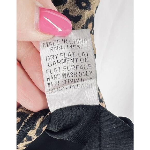 THML Leopard Dress Womans XS Party Fun Festival Date Animal Print Lined Mini - Picture 4 of 8